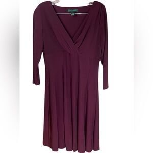 Lauren Ralph Lauren Burgundy Cocktail Midi Dress size 8